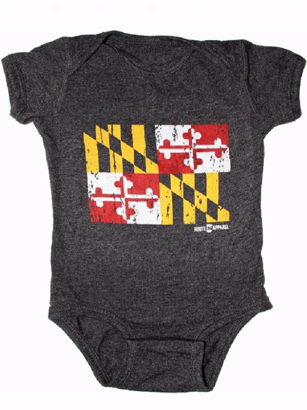 Maryland Flag Smokey Grey Baby Infant Jomper One-Piece Snap Jumper Bodysuit NEW